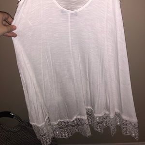 White tank top with lace bottom